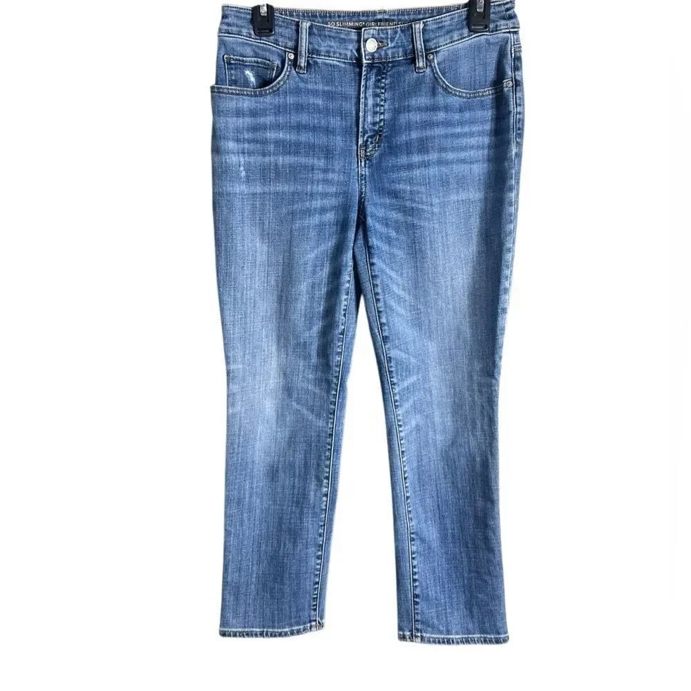 Chico's So Slimming Girlfriend Jeans slim leg crop Size 2